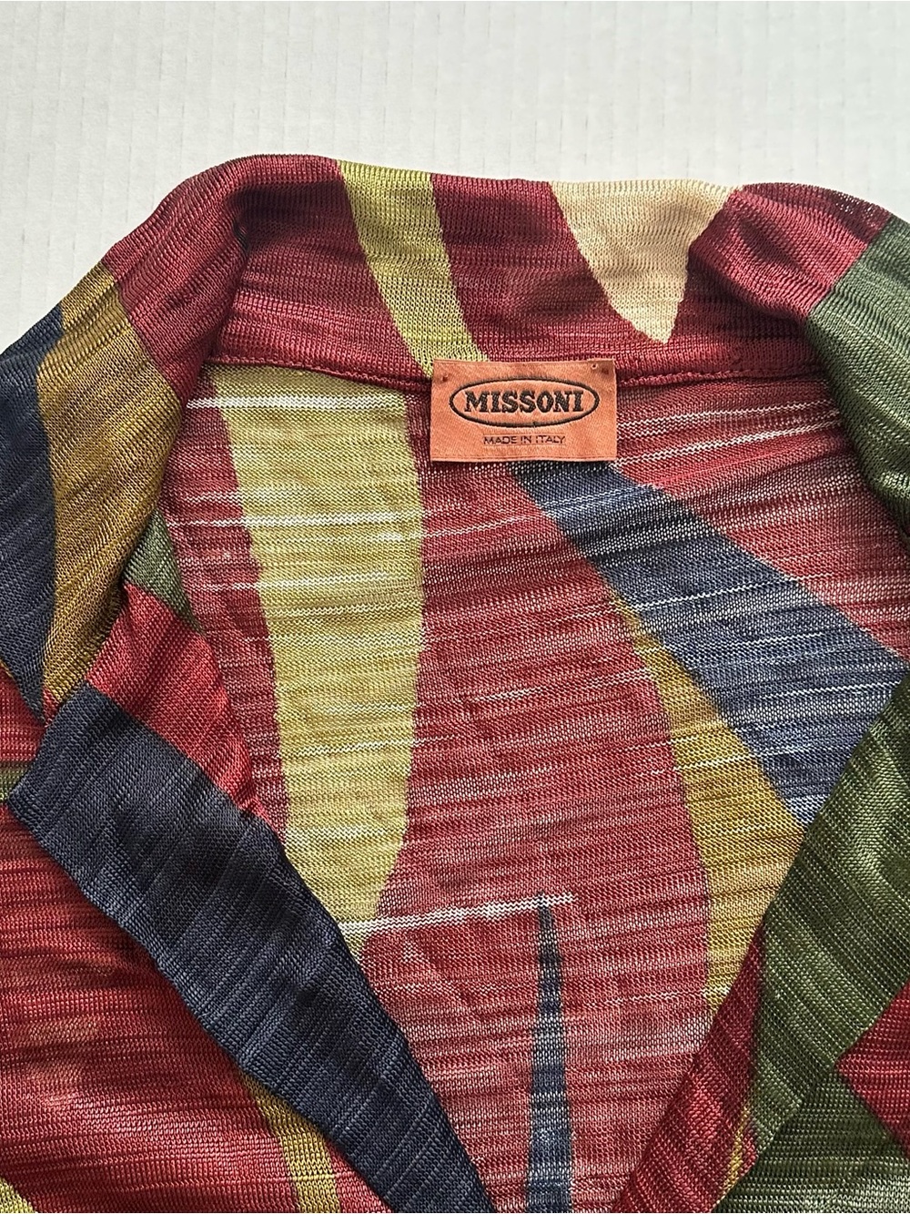 Vintage Missoni orange label Multicolor Abstract Knit Cardigan Jacket - Picture 5 of 9